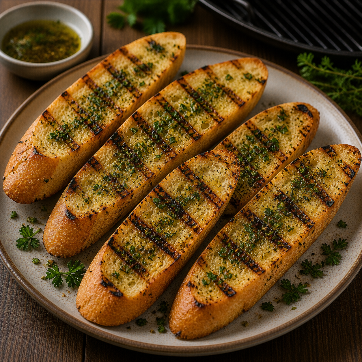 Kräuterbaguette vom Grill